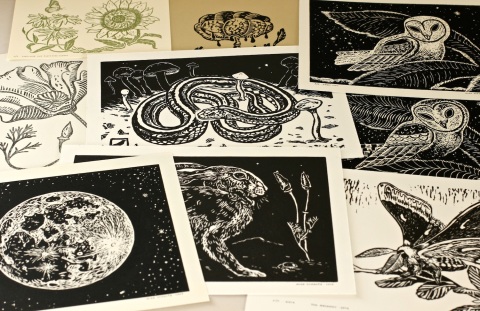 Available linocut prints on Etsy.